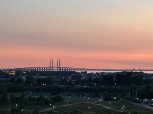 Solnedgång över Öresundsbron